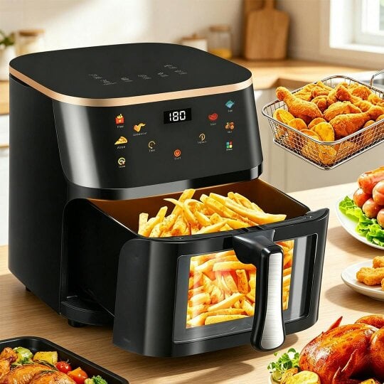 Havendro 10L Large Air Fryer Low Fat Oil free Healthy Oven Frying Kitchen Cooker