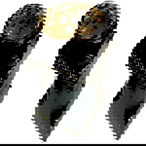 Memorials Direct Granite Cross-Shaped Memorial Vase, Premium Black with Gold Metal Flower Pot Insert