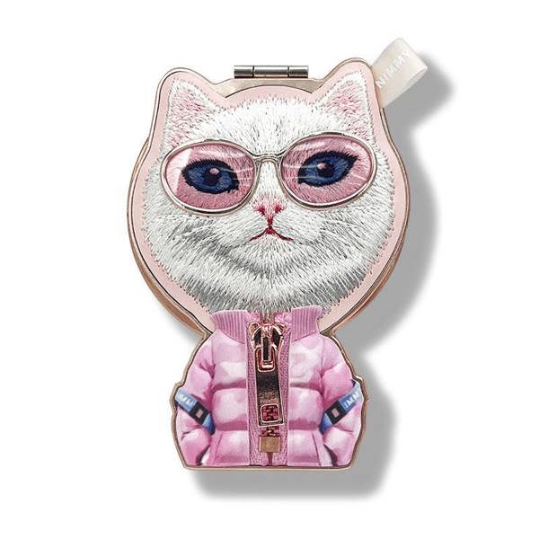 Nimmy Friends Nimmy Cool & Cute 2.0 White Rich & Beauty Cat Embroidery Magnetic Stand with MagSafe Pink - N-KM-BSZJ-04