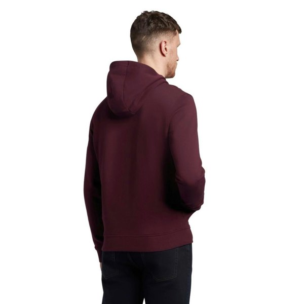 Lyle & Scott Branded Pull-over Hoodie - Burgundy