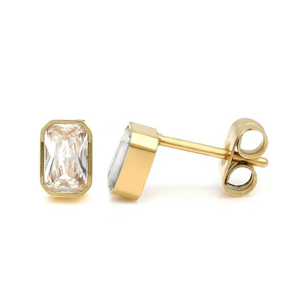 Say It With April Diamond Birthstone Earrings - Yellow Gold Plated