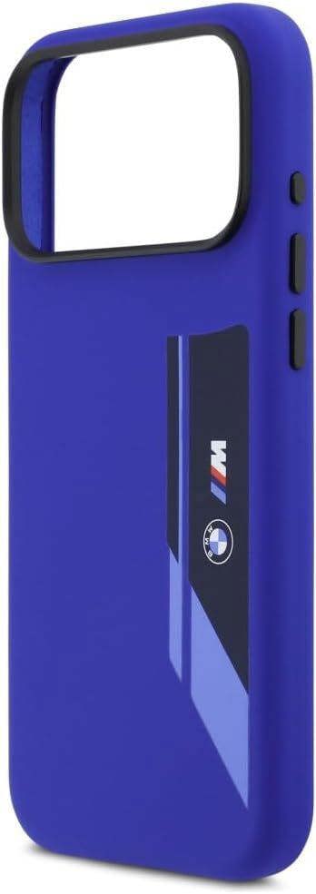 BMW M Series Silicone Vertical Logo Case with MagSafe for iPhone 17 Pro Max 6.9" Blue - BMHMP17X25SDBSV