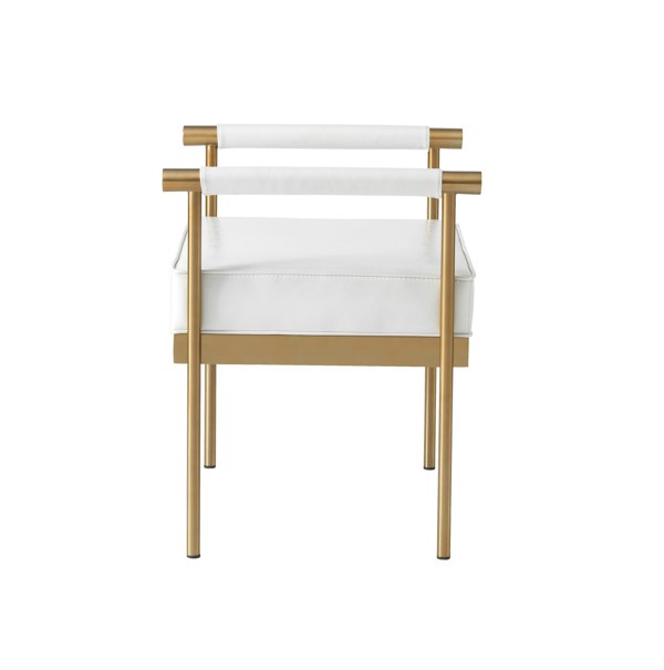 Furniture Edit Diva White Performance Vegan Leather Bench