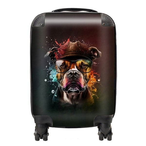 Warren Reed Staffordshire Bull Terrier Dog Splashart Suitcase