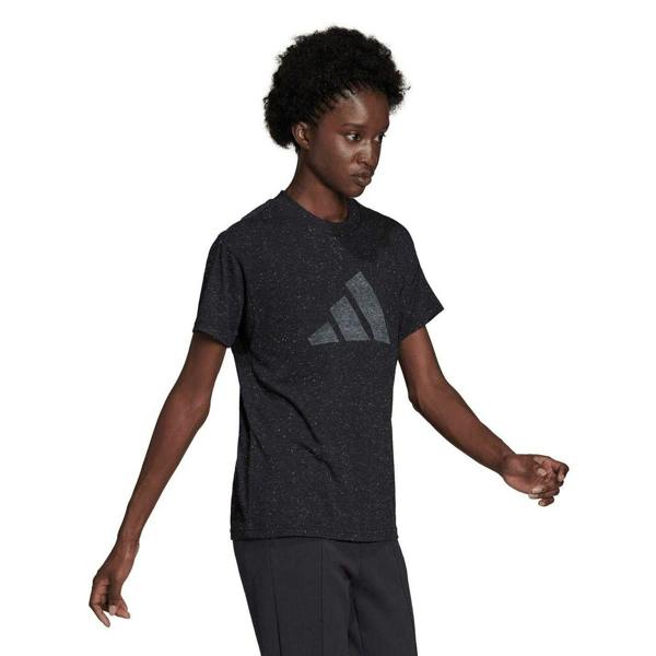 Adidas Womens/Ladies Winners Speckle Crew Neck Regular T-Shirt - Black Melange Melange - 