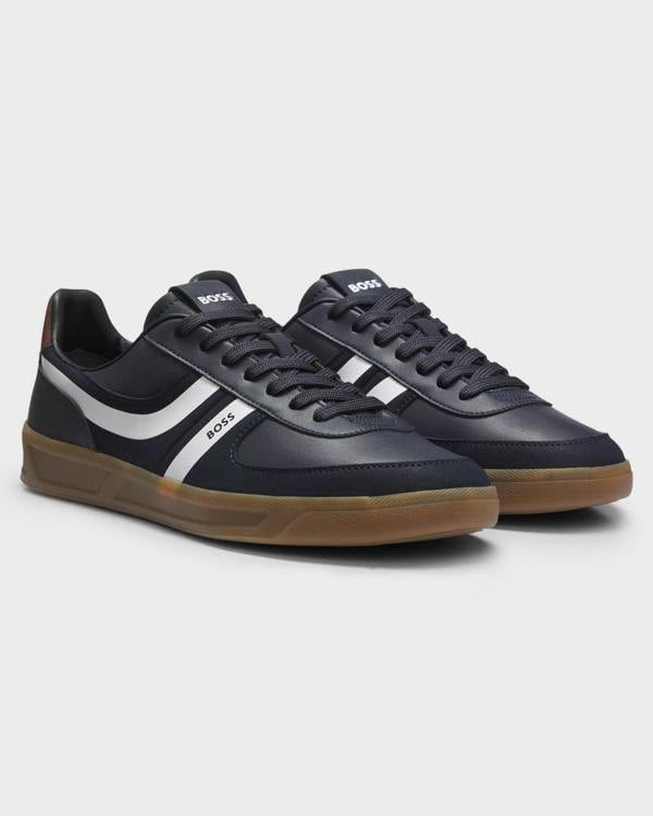 BOSS Orange Brandon_Tenn_mipu Mens Trainers - Dark Blue 402, pair
