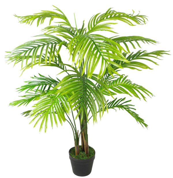 Leaf 130cm Artificial Areca Palm Tree - Realistic with Copper Metal Planter