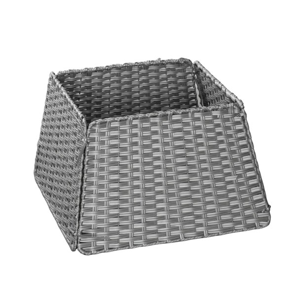 Samuel Alexander 47cm x 46cm Samuel Alexander Foldable Faux Rattan Christmas Tree Skirt in Grey