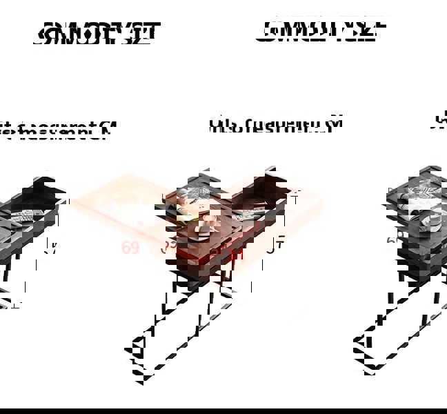 Hay Storage Side Table, Walnut with fold away dining table for 6