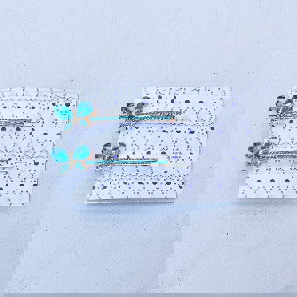 Butterfly Hair Grips Butterfly Hair Slides Teal Sparkly Hair Slides