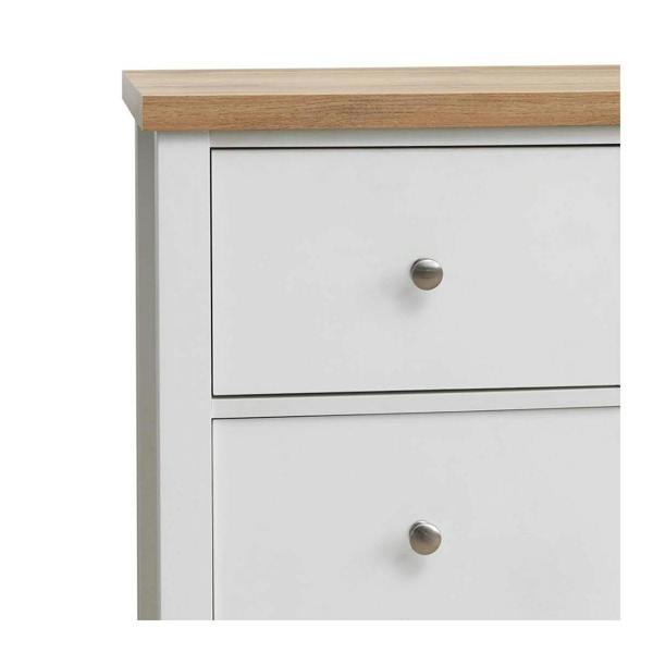 Timber Art Design Astbury 3+2 5 Drawer Bedroom Cabinet Chest of Drawers White and Oak