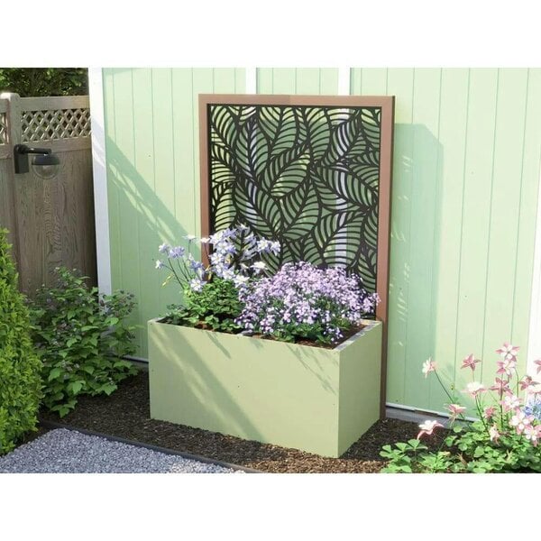 Dunster House Green Effect Garden Bed Planter with Decorative 1200mm x 600mm x 600mm