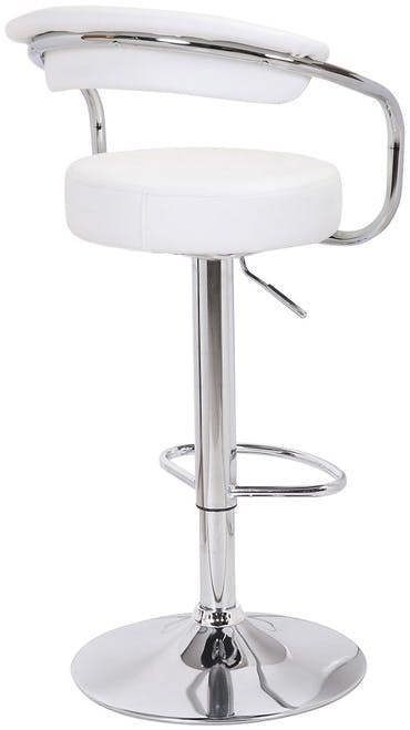Lamboro Zenith Kitchen Bar Stool, Height Adjustable Gas-Lift, Breakfast & Home Bar Stool, White
