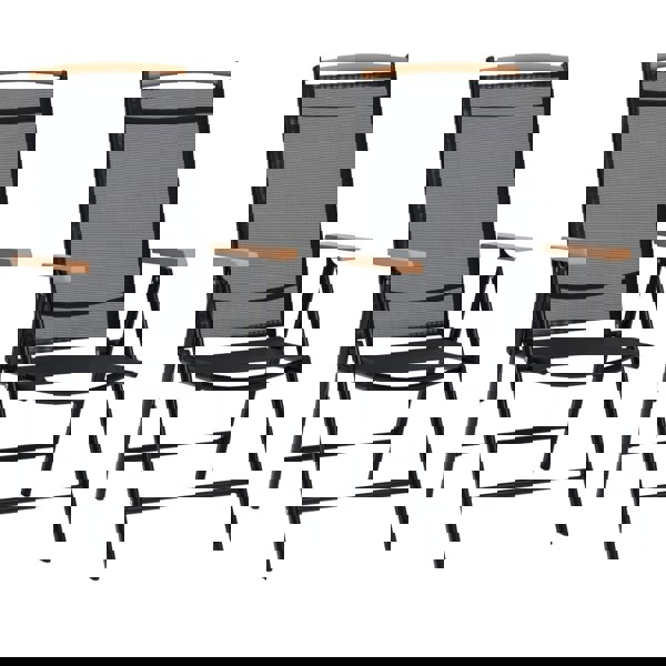 Berkfield Folding Garden Chairs 2 pcs Aluminium and Textilene Black