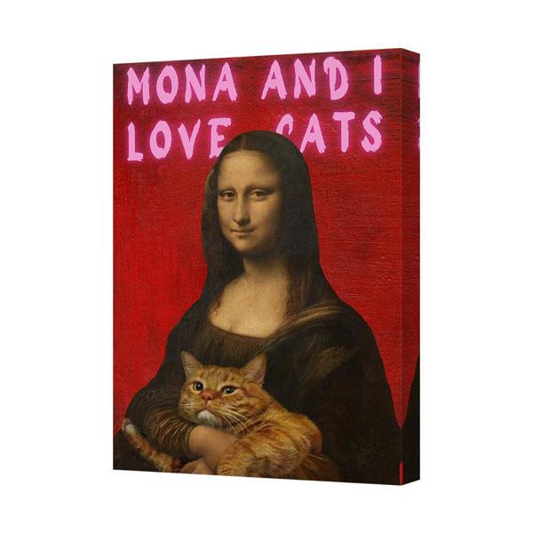 Benjamin Tate Design Mona Lisa Cat Canvas Wall Art I Love Cats Print Gallery Wrapped