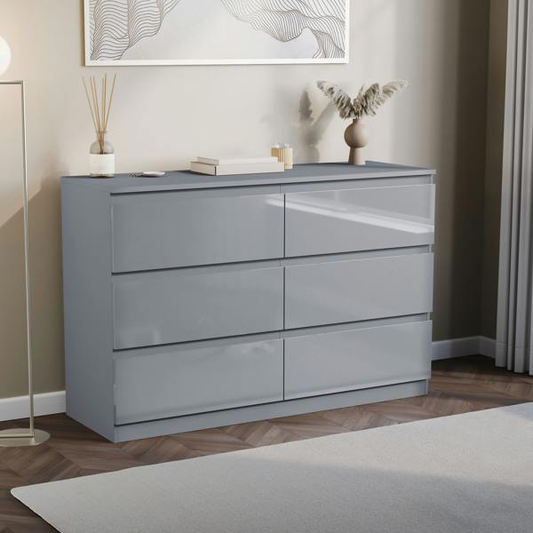 Vida Designs Glinton 6 Drawer Chest, Black