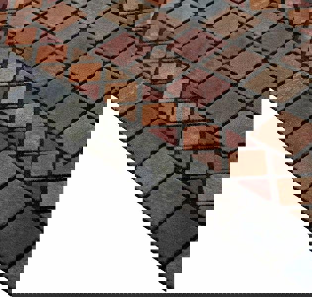 Nicoman Elegant Tile Effect Doormat - Blue Edge