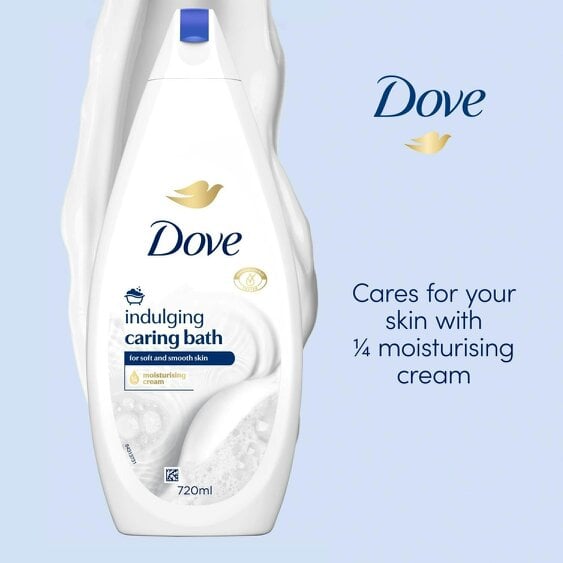 Dove Caring Bath Indulging Cream Bath Soak 720ml With Moisturising Cream, 12Pack