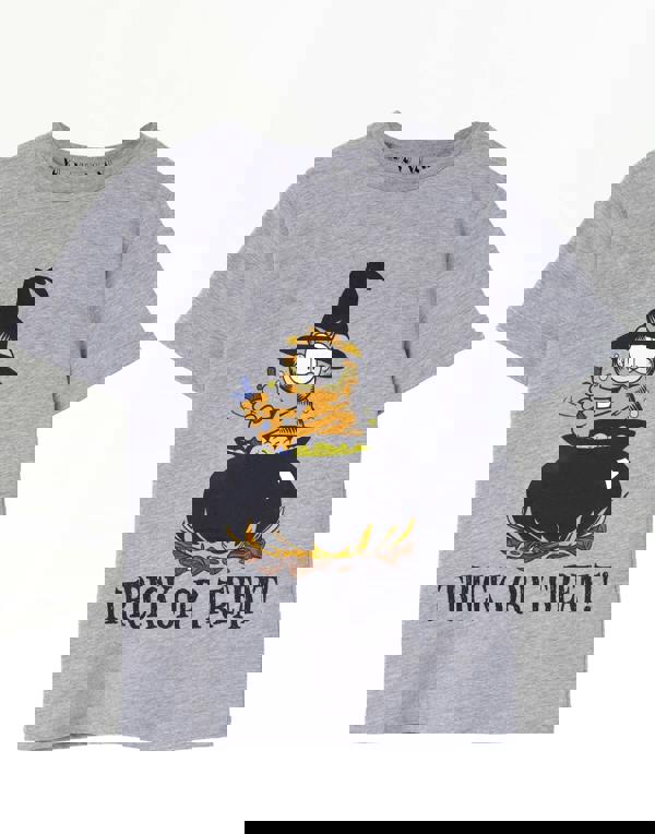 Garfield Unisex Kids Grey Trick Or Treat Short Sleeved T-Shirt