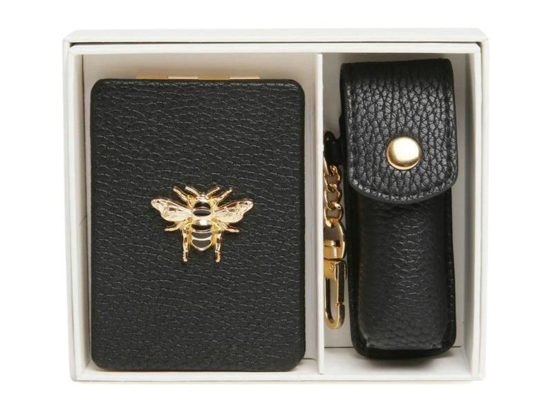 Alice Wheeler Bee 2-Piece Gift Set – Compact Mirror & Lipstick Holder