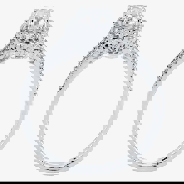 1888 Collection Platinum Brilliant Cut 1.20ct Diamond Split-Shoulders Cluster Ring DSC64