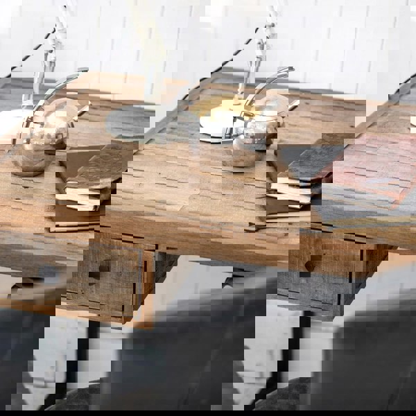 closeup of a reclaimed desk