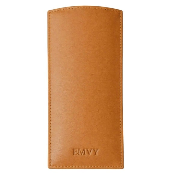 Love EMVY Genuine Leather Glasses Case Slim Spectacle Holder Reading Glasses Sleeve - Tan