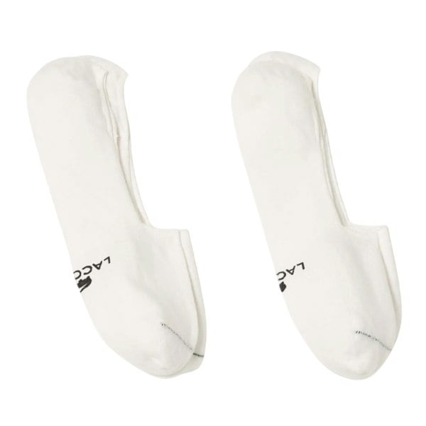 Lacoste Unisex Adult Logo Organic Cotton Jersey No-Show Socks - White