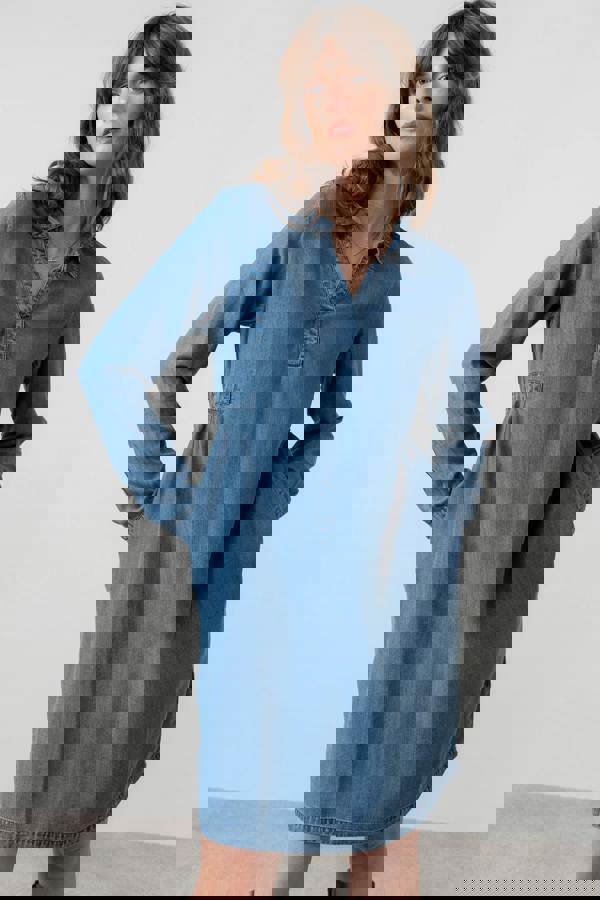 Emma Tencel™ Denim Shirt Dress Blue | Lily and Me Clothing