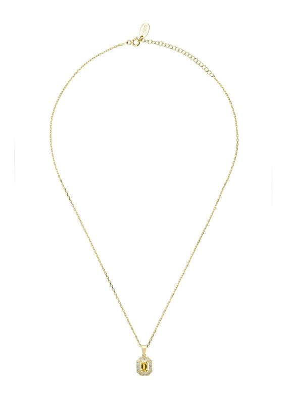 Latelita Whistledown Gemstone Pendant Necklace Citrine Gold