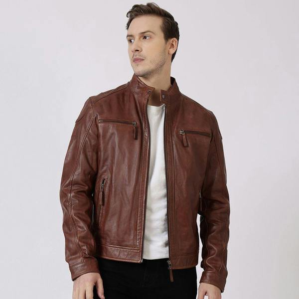 Moto Leather Jacket Roman Tan 2385 2