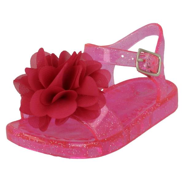 Spot On Girls Spot On Flat Jelly Flower Trim Mule
