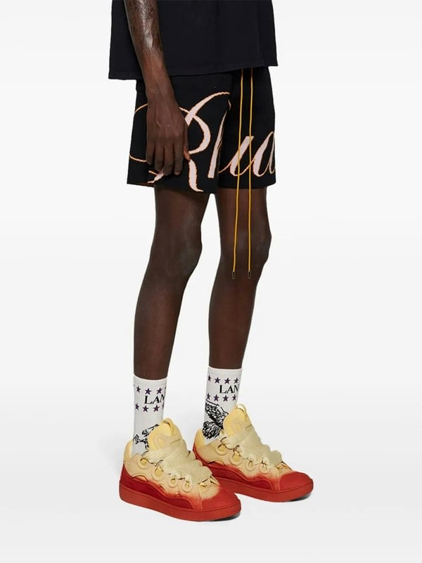 Lanvin Leather Curb Radiant Sneakers Venus Red