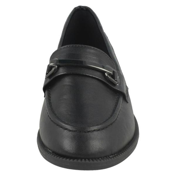 Down to Earth Ladies Down To Earth Black Loafers F80420