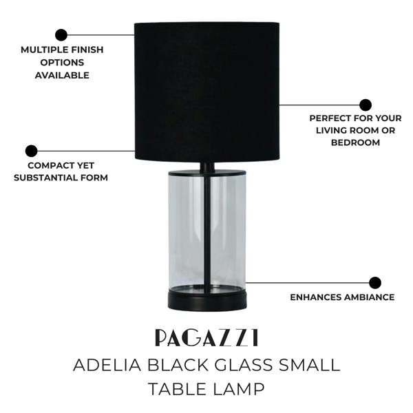Pagazzi Lighting Adelia Black Glass Small Table Lamp
