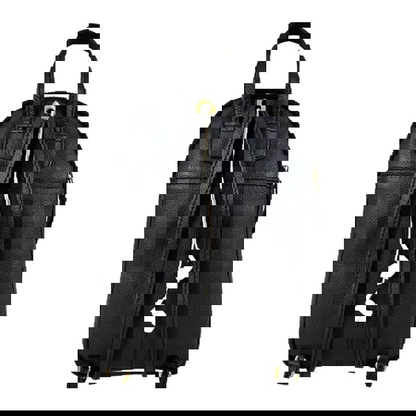 Assots London 'GEORGE' Black Mini Pebble Grain Leather Backpack