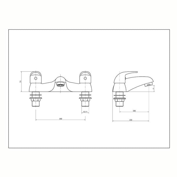 Flode Boden | Bath Filler | Chrome