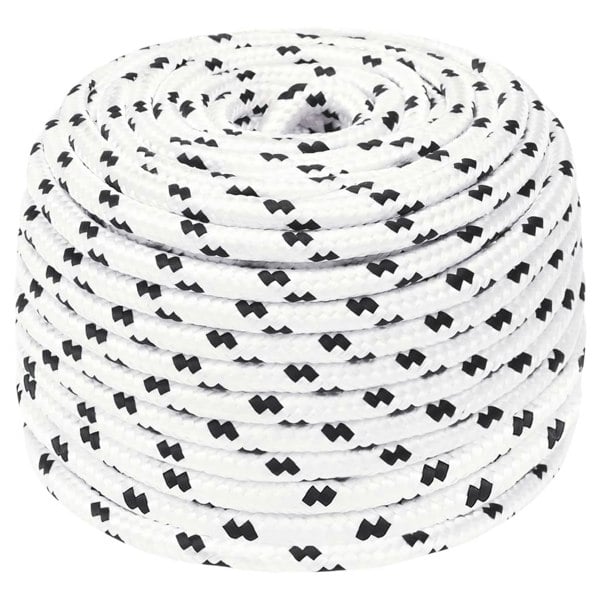 Berkfield Braided Boat Rope White 8 mmx100 m Polyester