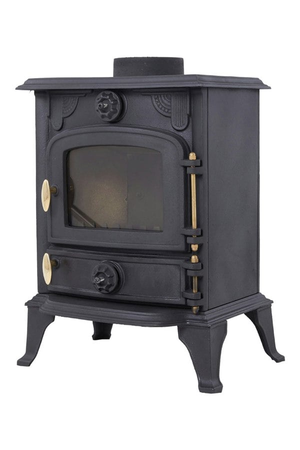 Living and Home Freestanding Cast Iron Wood Burning Stove Fireplace with Stove Pipe