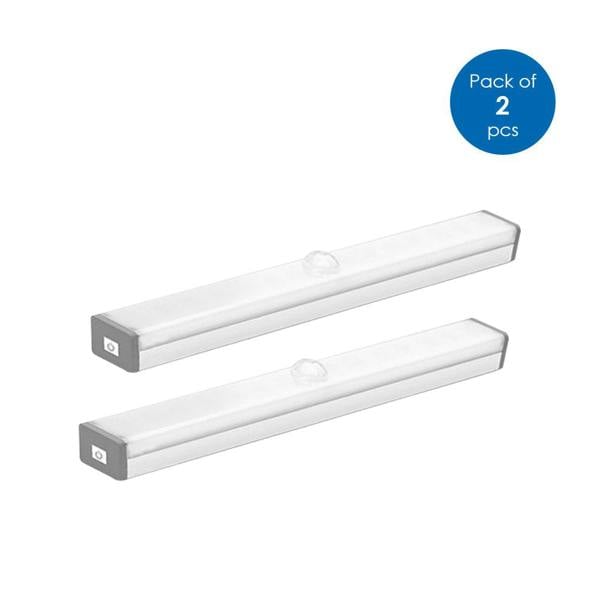 ENER-J Pack of 2 Rechargeable Motion Sensor Cabinet Lights, 10 LED with 2 Switch Modes, USB Charging, for Kitchen Wardrobe Closet