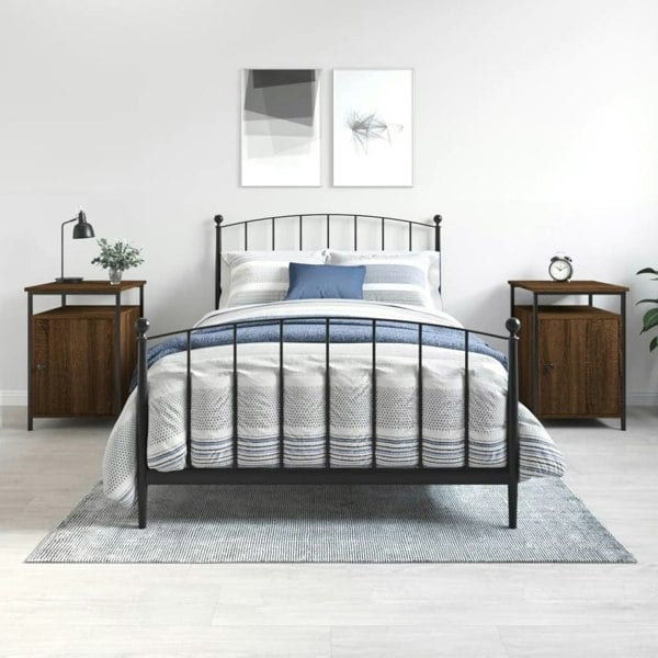 Berkfield Bedside Cabinets 2 pcs Brown Oak 40x42x60 cm Engineered Wood