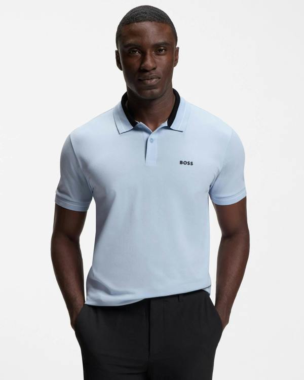 BOSS Green PL_Member Mens Short Sleeve Polo Shirt - Open Blue 460