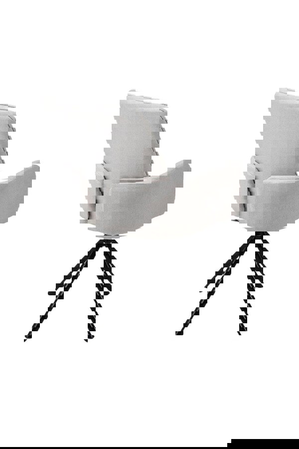 Living and Home Linen Modern Swivel Chair with Black Legs