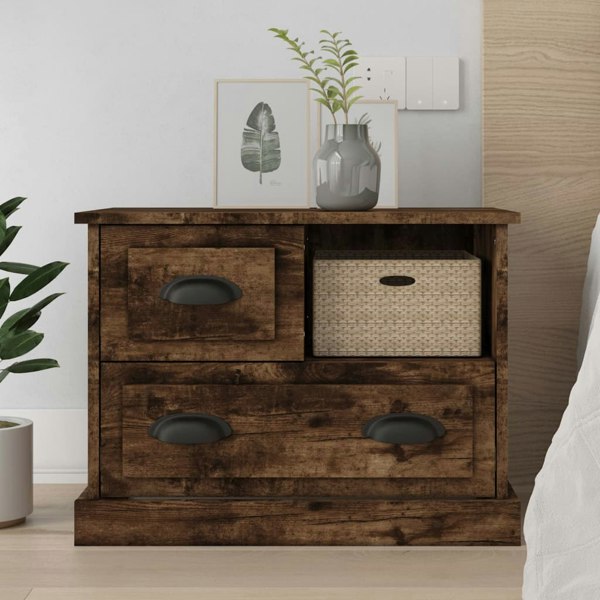 Berkfield Bedside Cabinet Smoked Oak 60x39x45 cm