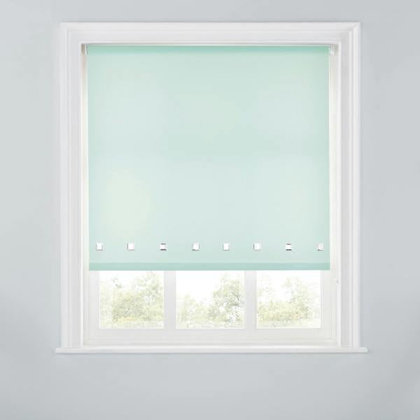 A.Unique Home Trimmable Square Eyelet Roller Blind - 2FT - DUCK EGG - 60cm(W)x170cm(L)
