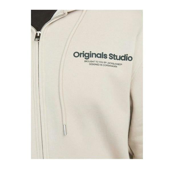 Jack And Jones Mens Vester Full Zip Hoodie - Moonbeam - 