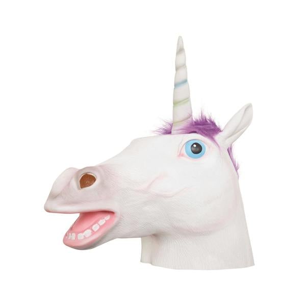 Bristol Novelty Unisex Adults Latex Unicorn Mask - White - 