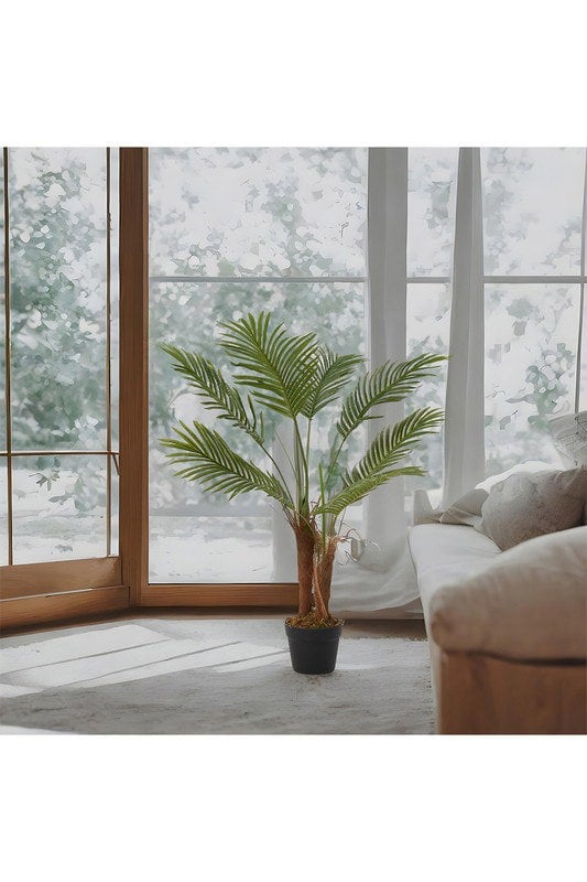 Living and Home 90cm Artificial Palm Tree Potted for Garden, Office & Home Decor