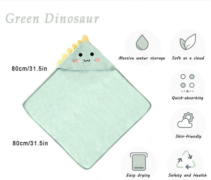 Dyzi Baby Hooded Towel Soft Absorbent Animal Cartoon Bath Towel for Kids