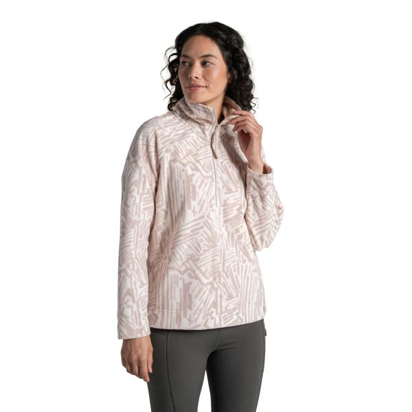 Craghoppers Womens/Ladies Annjela Graphic Print Half Zip Fleece Top - Soft Mushroom - 